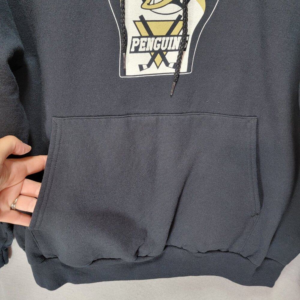 Hanes Pittsburgh Penguins‎ NHL Hoodie Sz 2XL Black Hooded Sweatshirt Hockey Fan - Picture 5 of 11